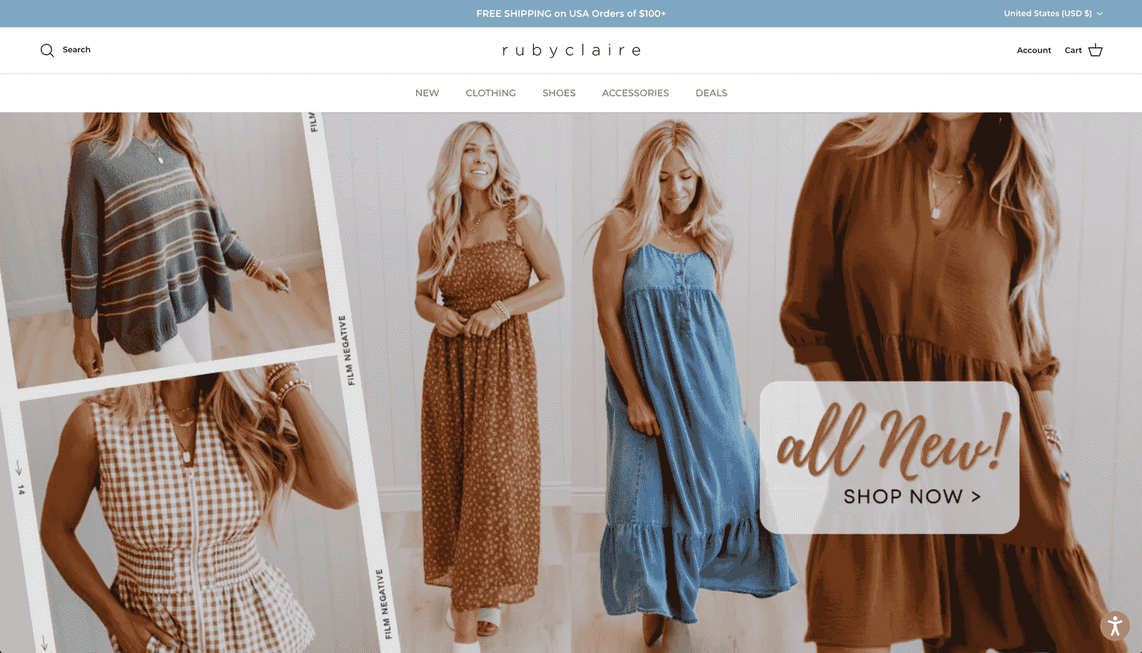 RubyClaire Boutique website